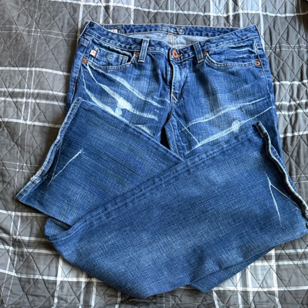 Big Star Sweet Low Boot Distressed Blue Jeans EUC Sz 29 R